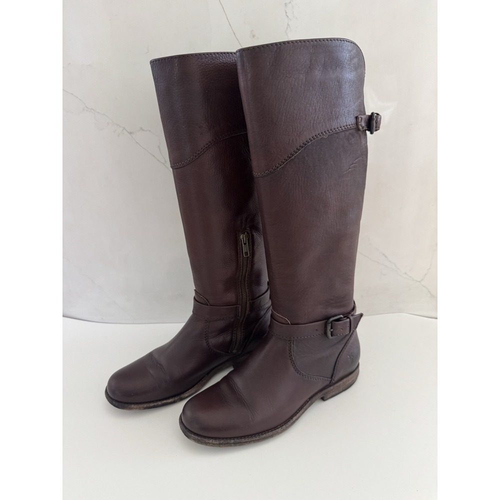 FRYE Phillip Riding EQUESTRIAN Leather Knee High Rider Boots Womens Sz 8B